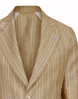 Single-breasted suit in striped linen