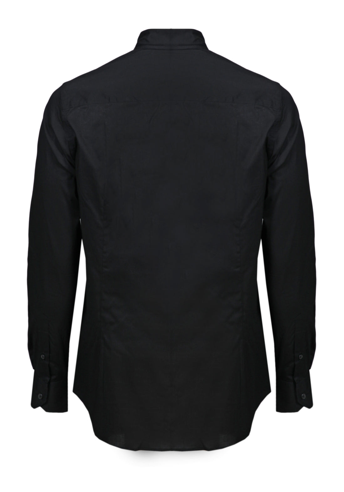 Slim Fit Shirt with French Collar -Black-