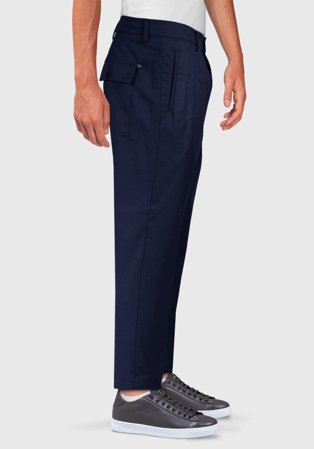 Pantalone Fresco Lana con Tasconi dietro - Blue