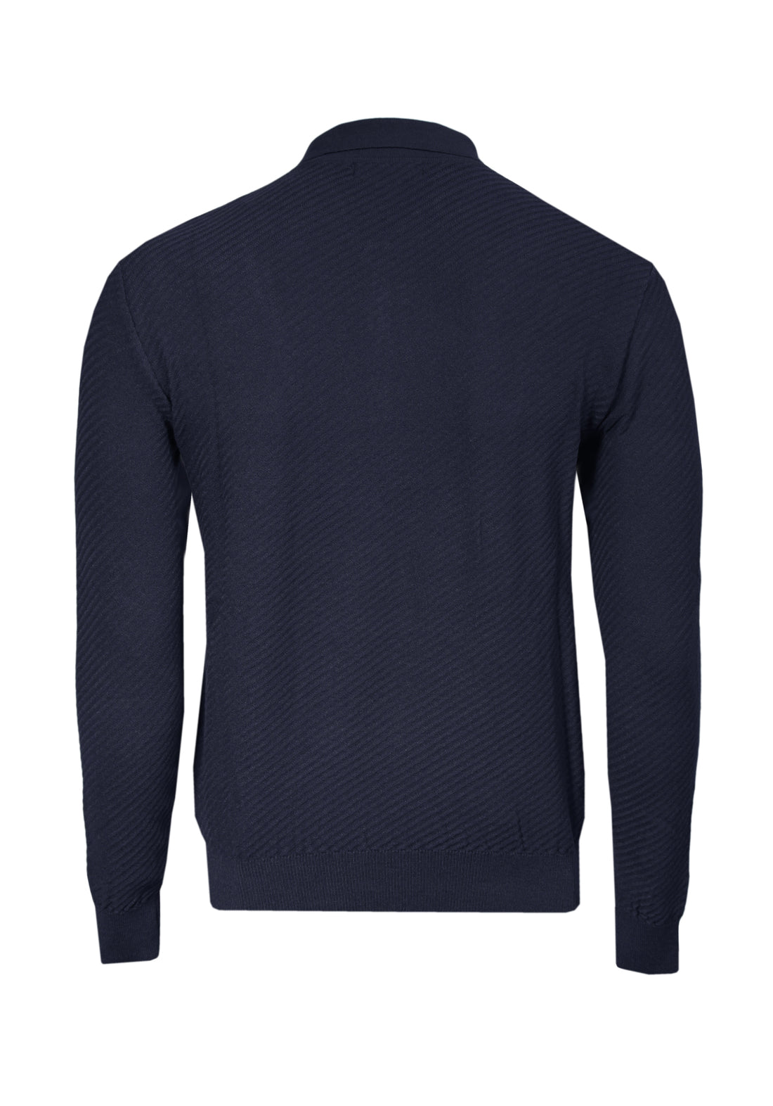 Long sleeve polo shirt in elastic viscose fabric - Blue