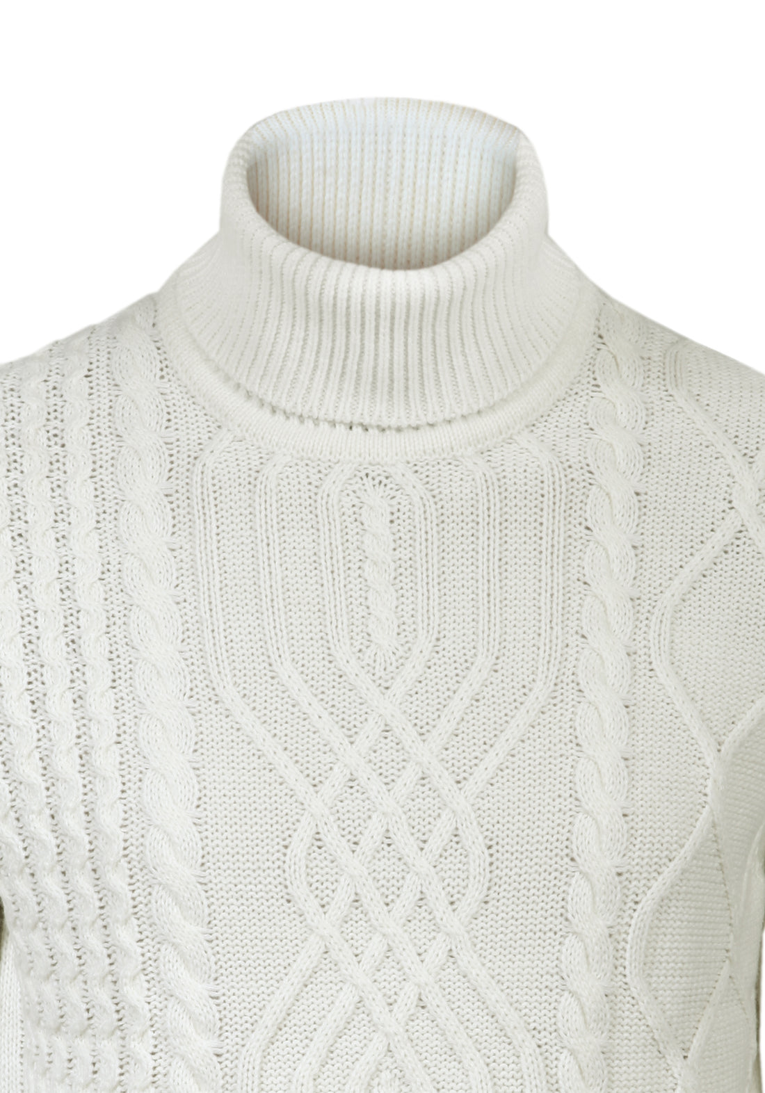 High neck sweater with braid - Cream