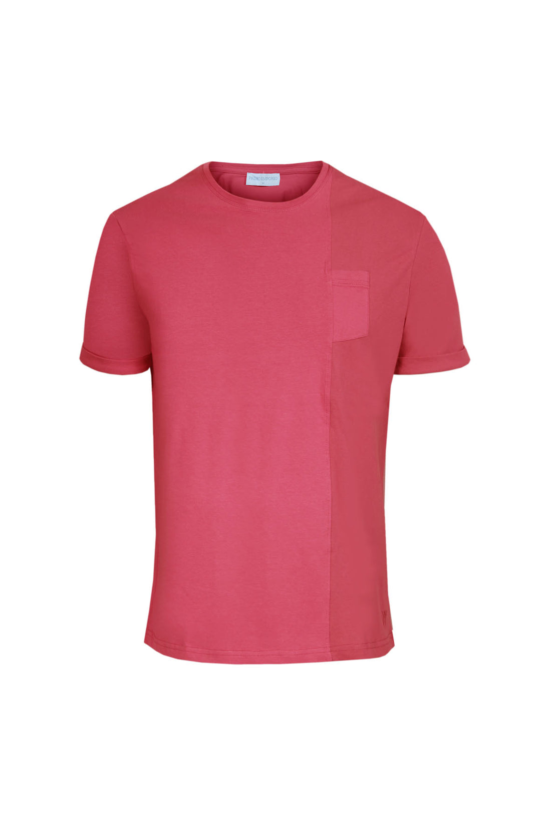 T-Shirt Giro Collo Doppio Tessuto - Corallo