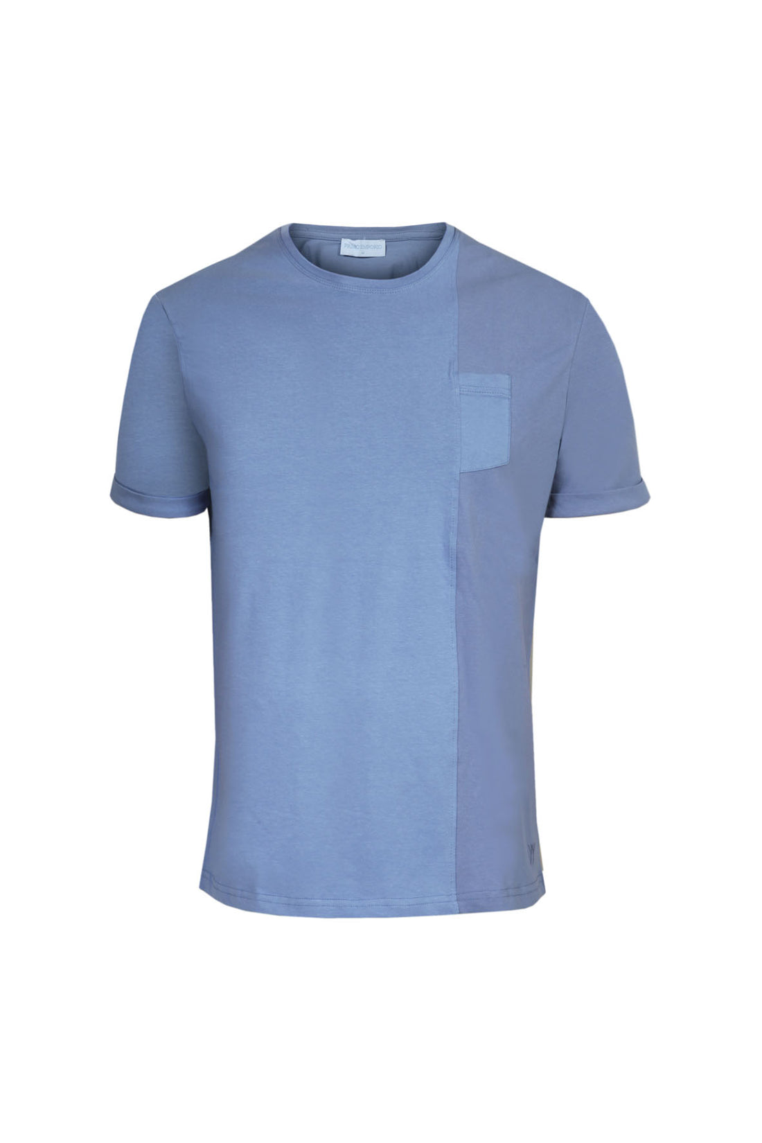 Double Fabric Round Neck T-Shirt - Jeans