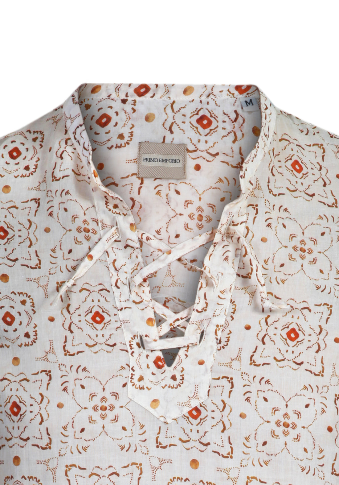 Tunic Shirt with Laces Cotton Muslin - Beige