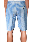 Striped Bermuda shorts with linen drawstring