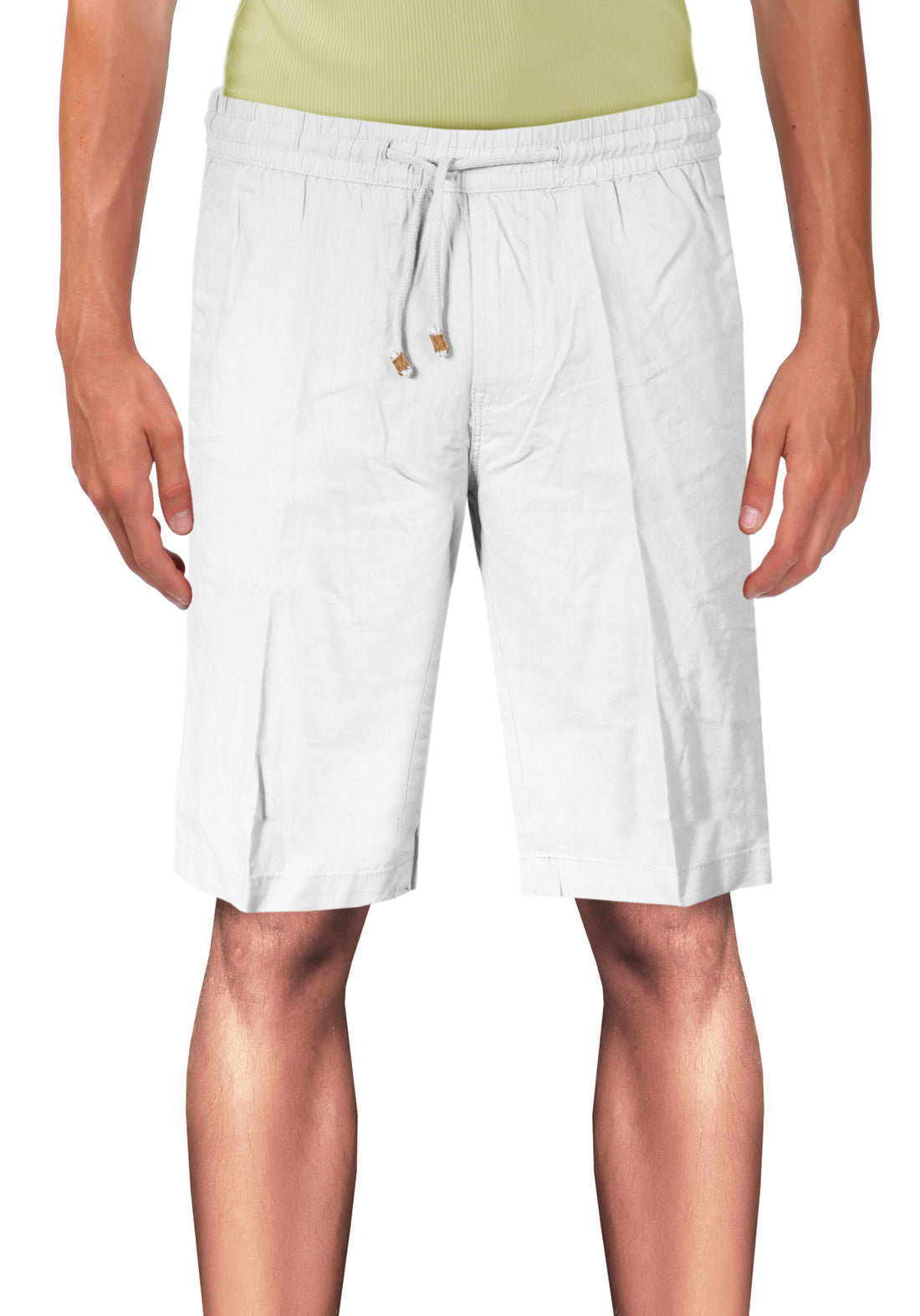 America Pocket Linen Bermuda Shorts - White