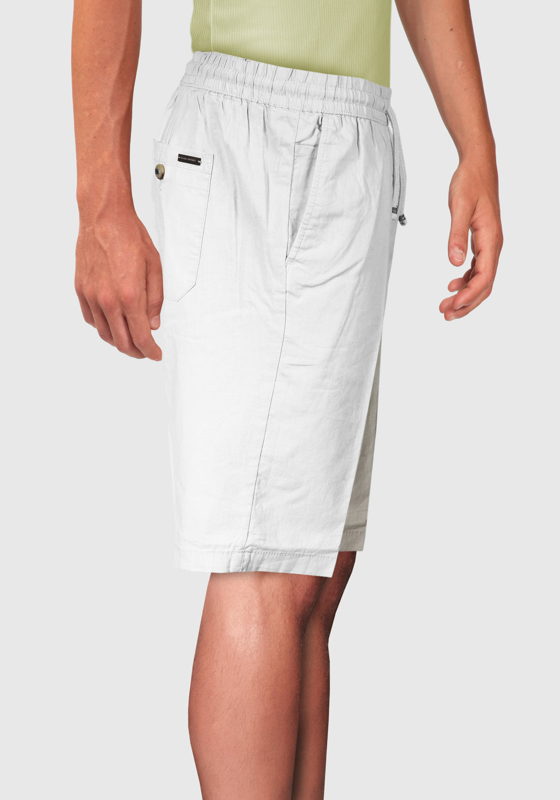 America Pocket Linen Bermuda Shorts - White