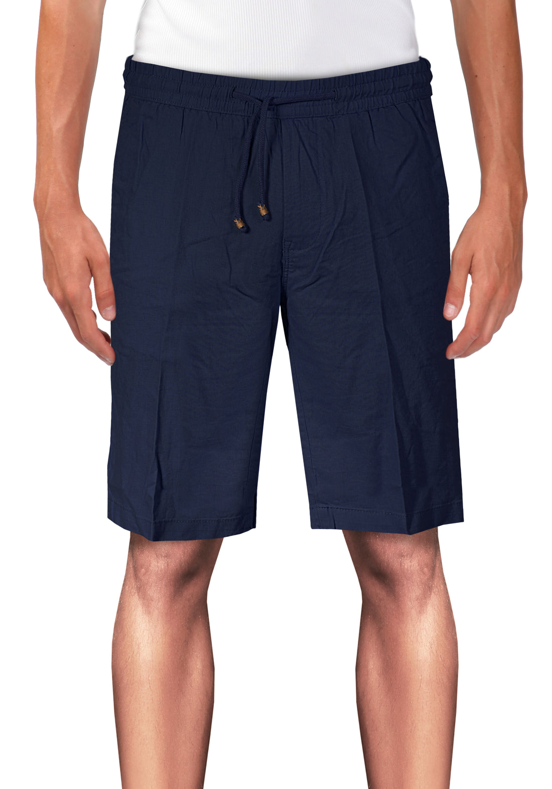 America Pocket Linen Bermuda Shorts - Blue