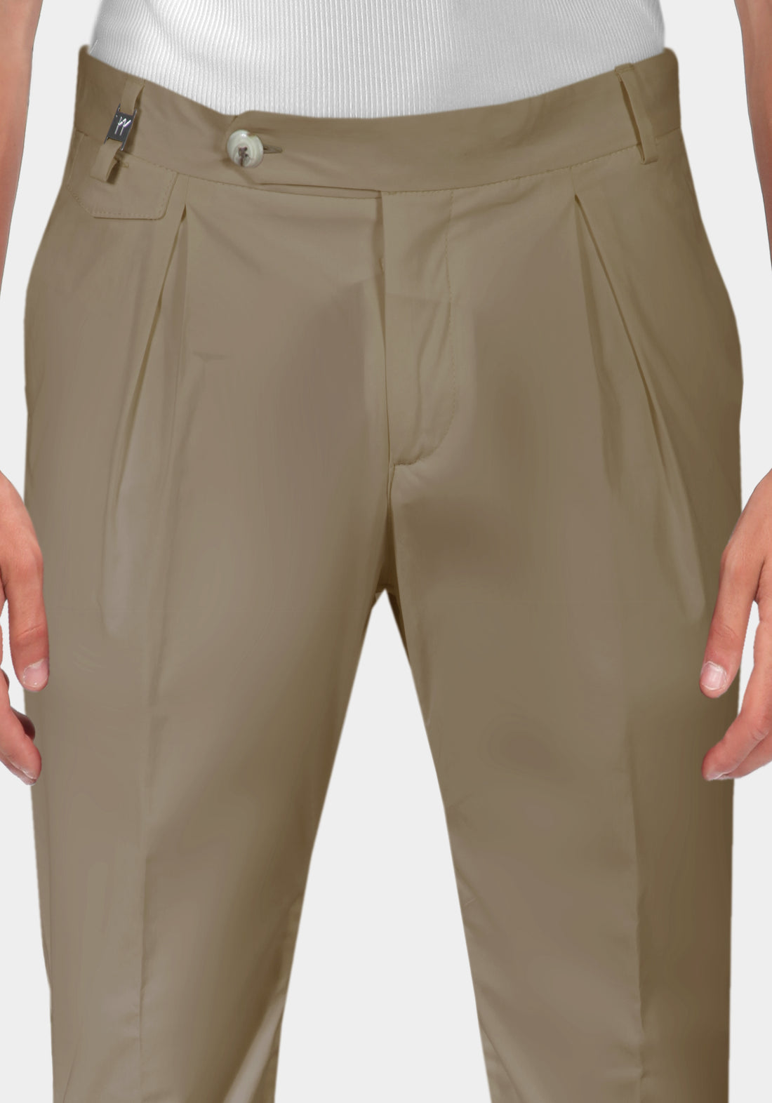 Pantalone in Cotone con Pence - Fango