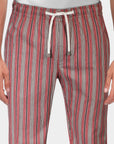 Striped trousers with lace - Red