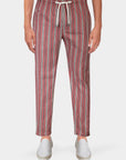 Striped trousers with lace - Red