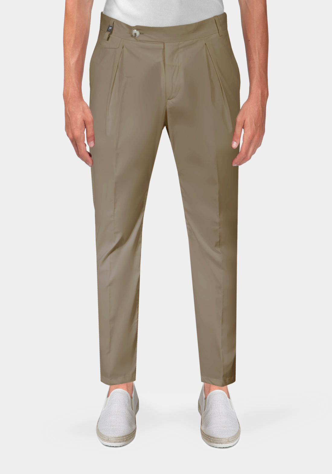 Pantalone in Cotone con Pence - Fango