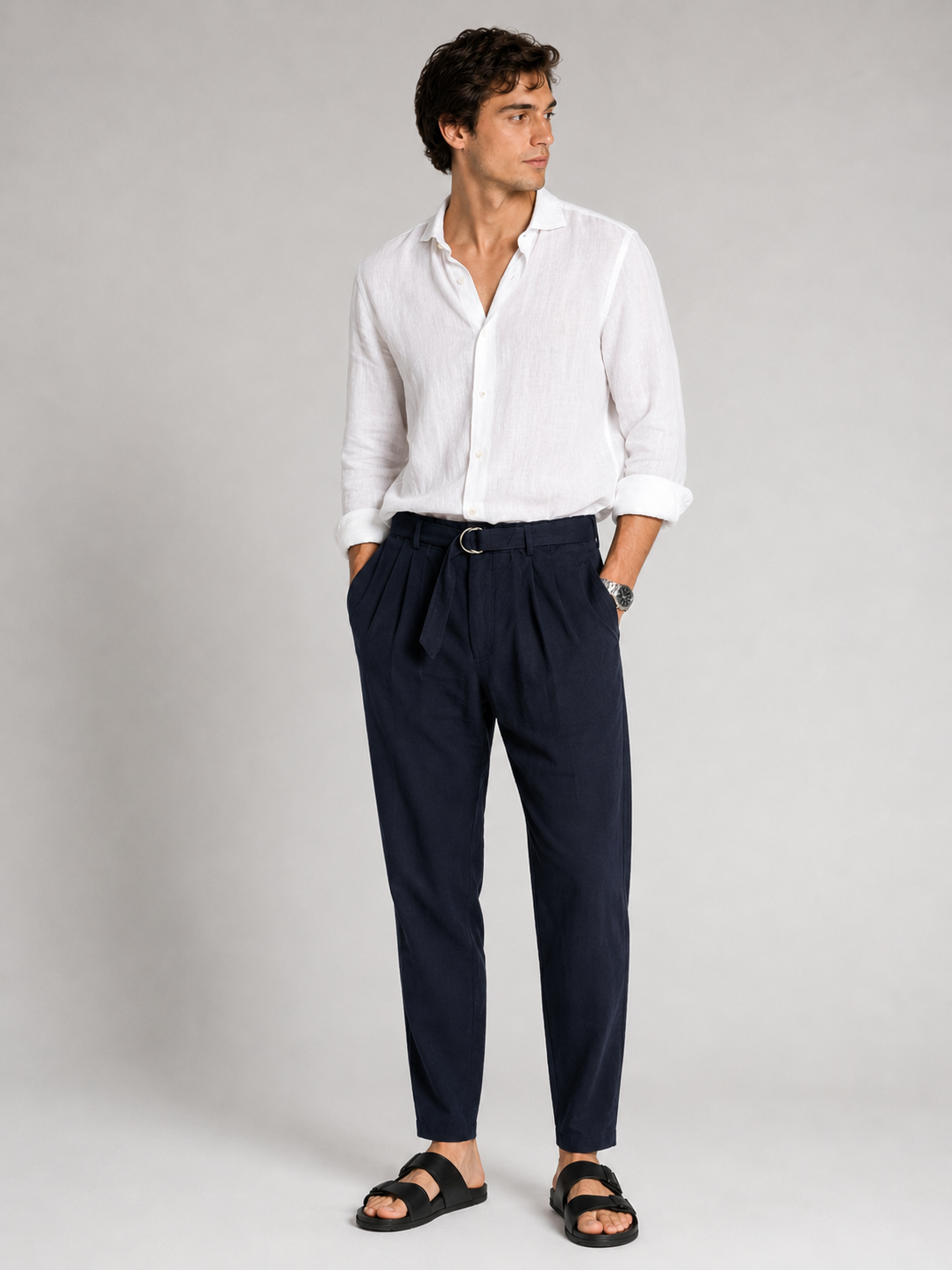 Pantalone Largo tessuto cascante