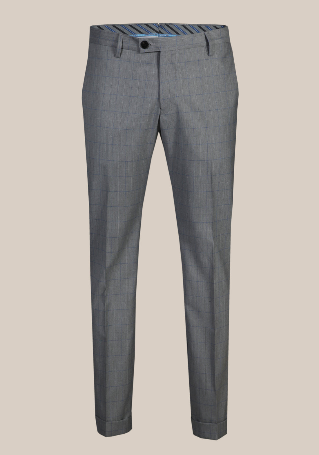 Single-breasted cotton suit with check