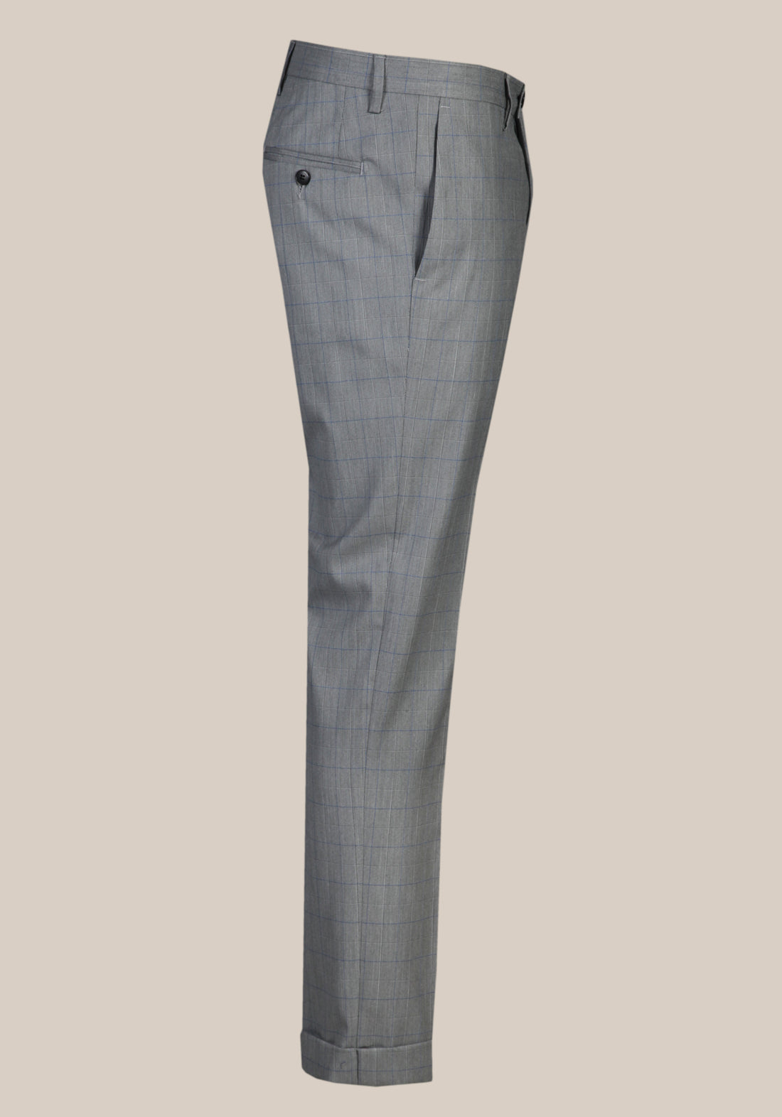 Single-breasted cotton suit with check