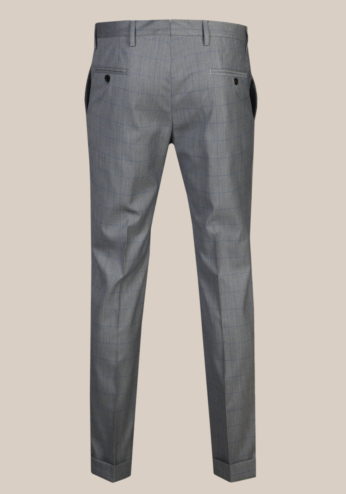 Single-breasted cotton suit with check