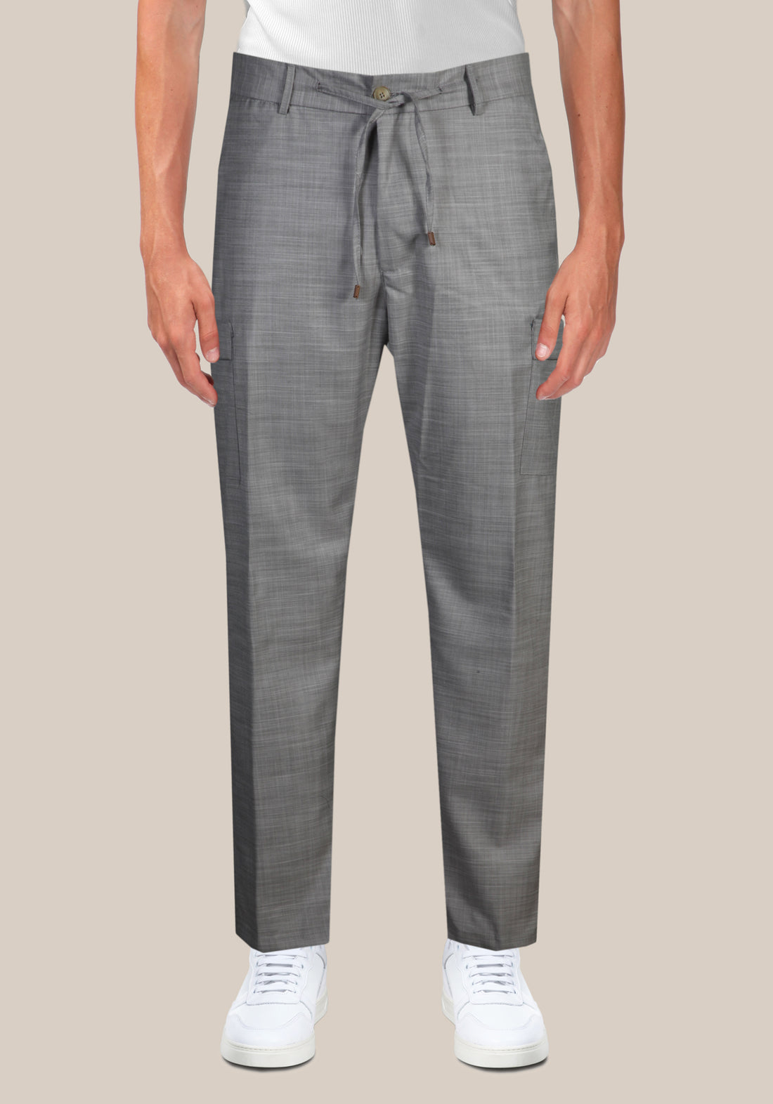 Cotton trousers with large side pocket