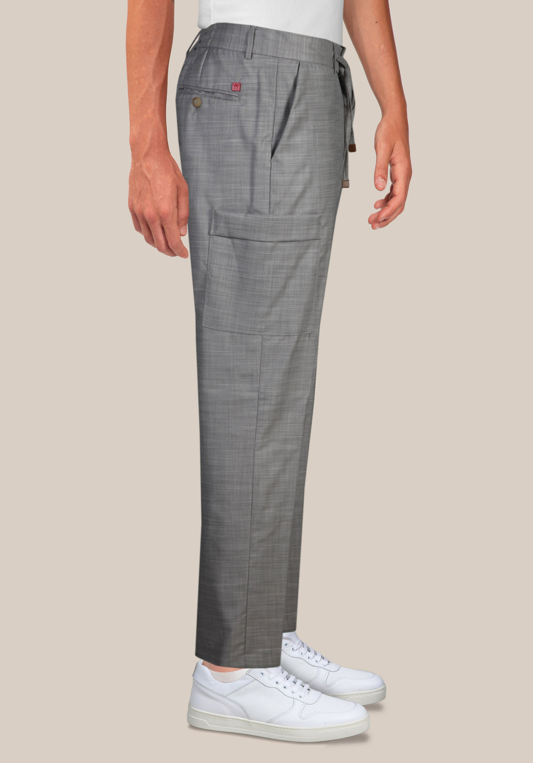 Cotton trousers with large side pocket