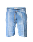 Striped Bermuda shorts with linen drawstring