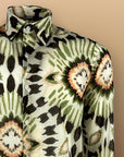 Camicia in Mussola di cotone con stampa verde