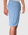 Striped Bermuda shorts with linen drawstring