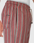 Striped trousers with lace - Red