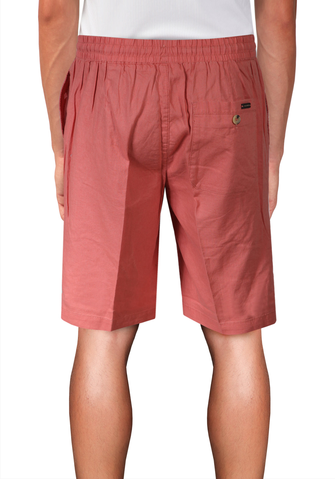America Pocket Linen Bermuda Shorts - Brick