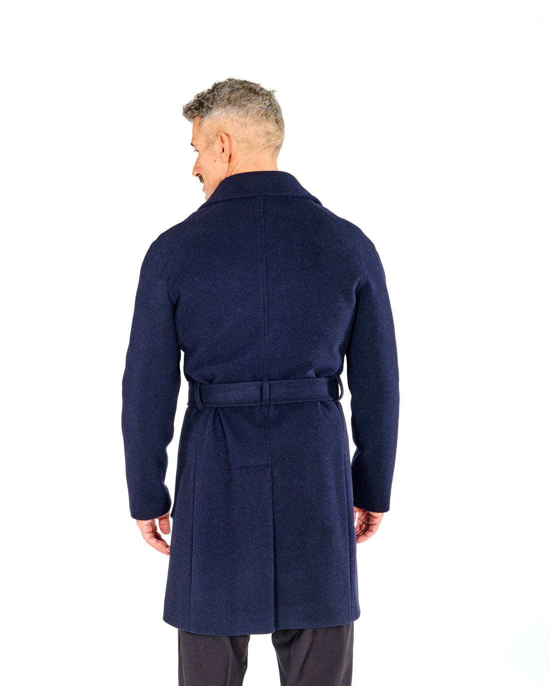 Wool coat with belt - Blue