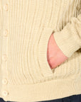 Cardigan in lana con Bottoni interno Pile