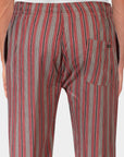 Striped trousers with lace - Red