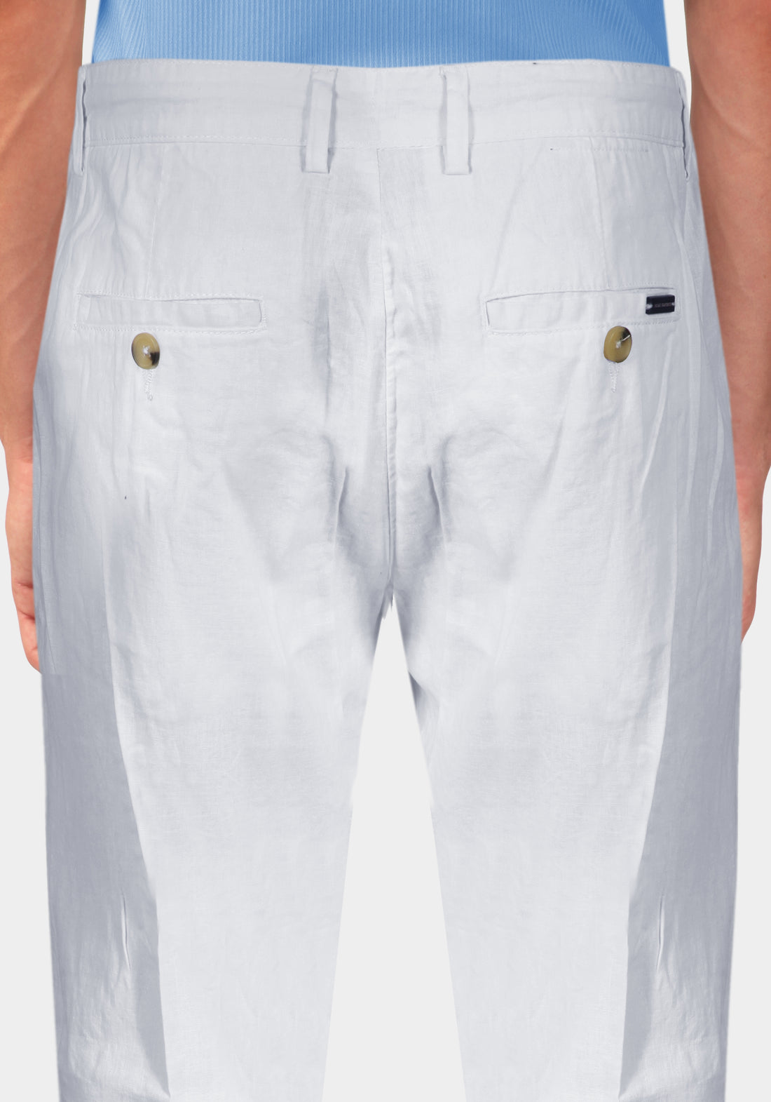 Pantalone con Laccio e Bottoni - Bianco