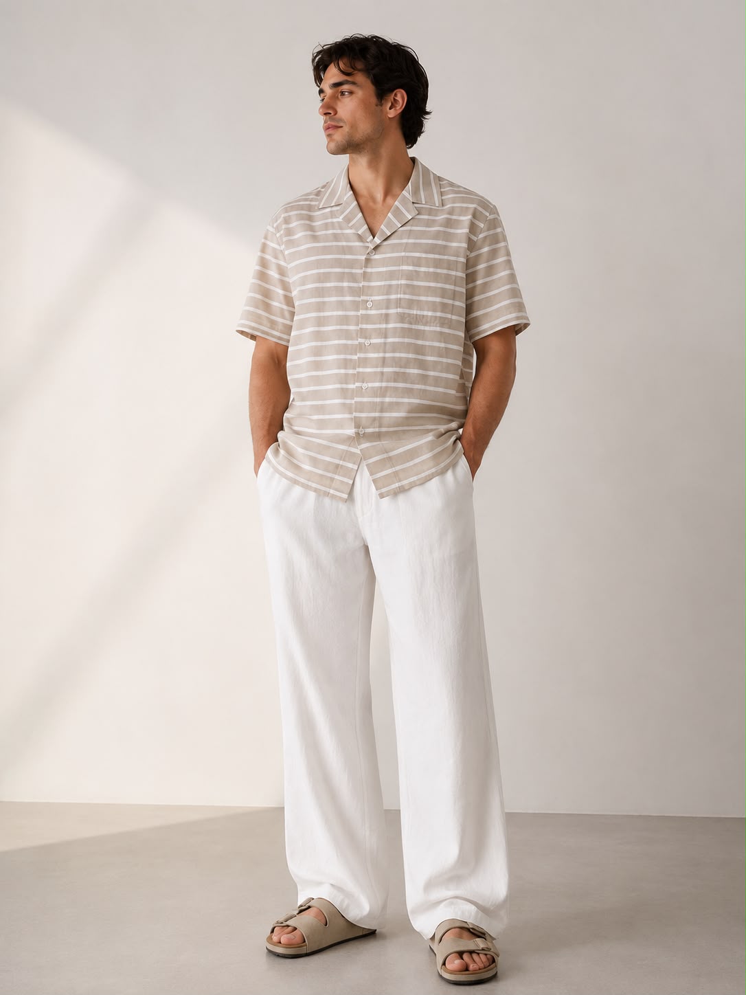 Camicia mezza manica Rigata
