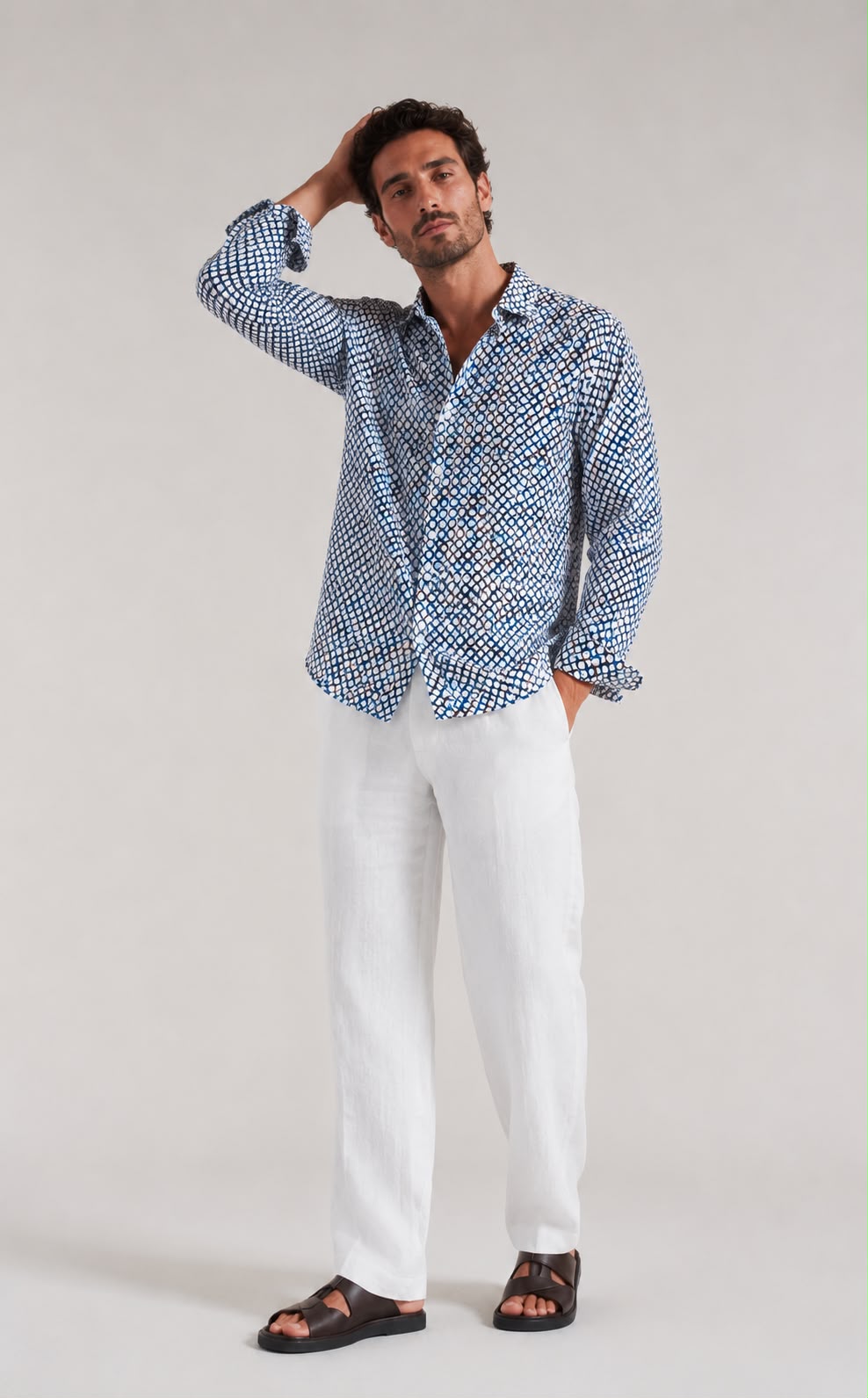 Camicia coreana manica lunga