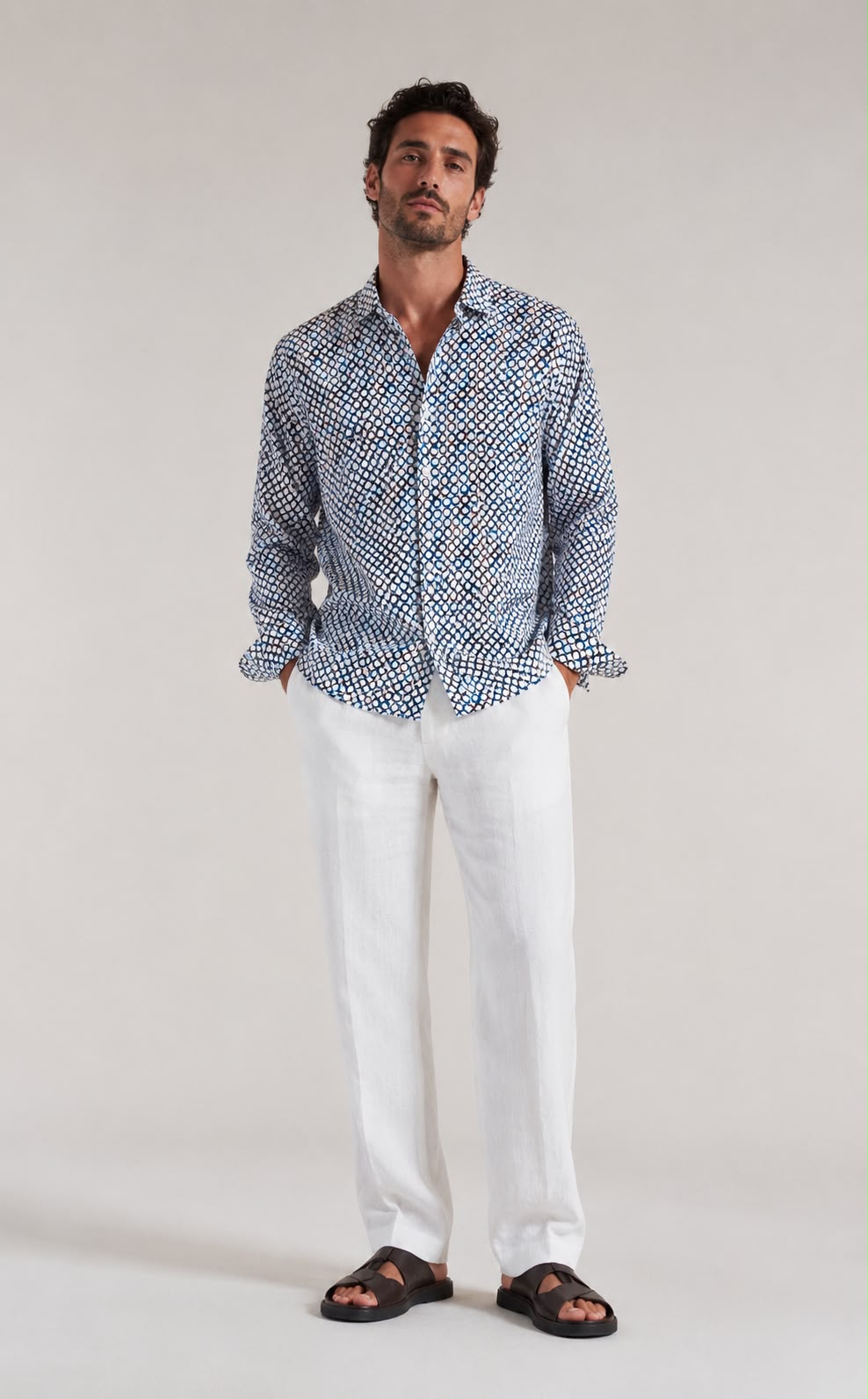 Camicia coreana manica lunga