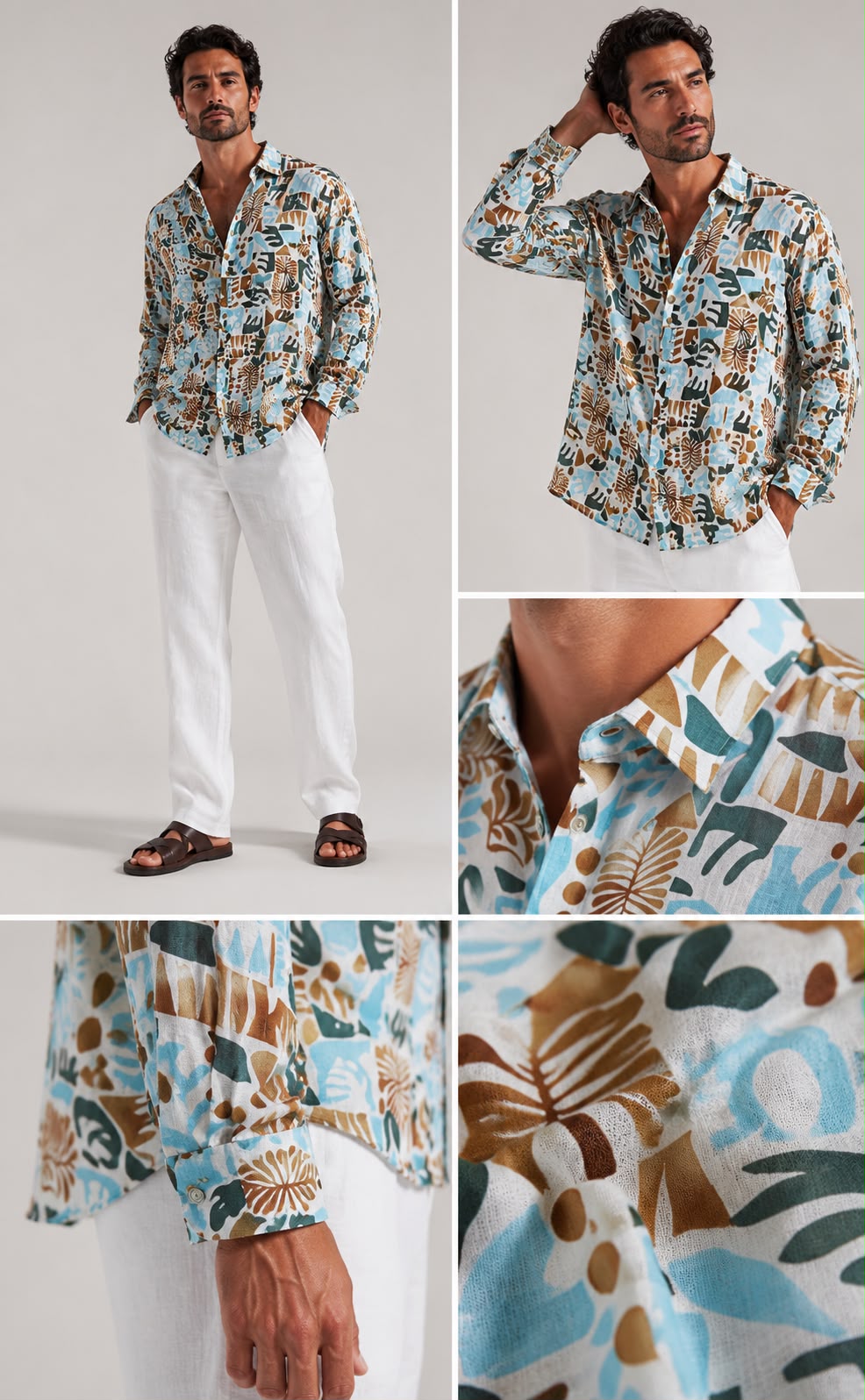 Camicia manica lunga con stampa