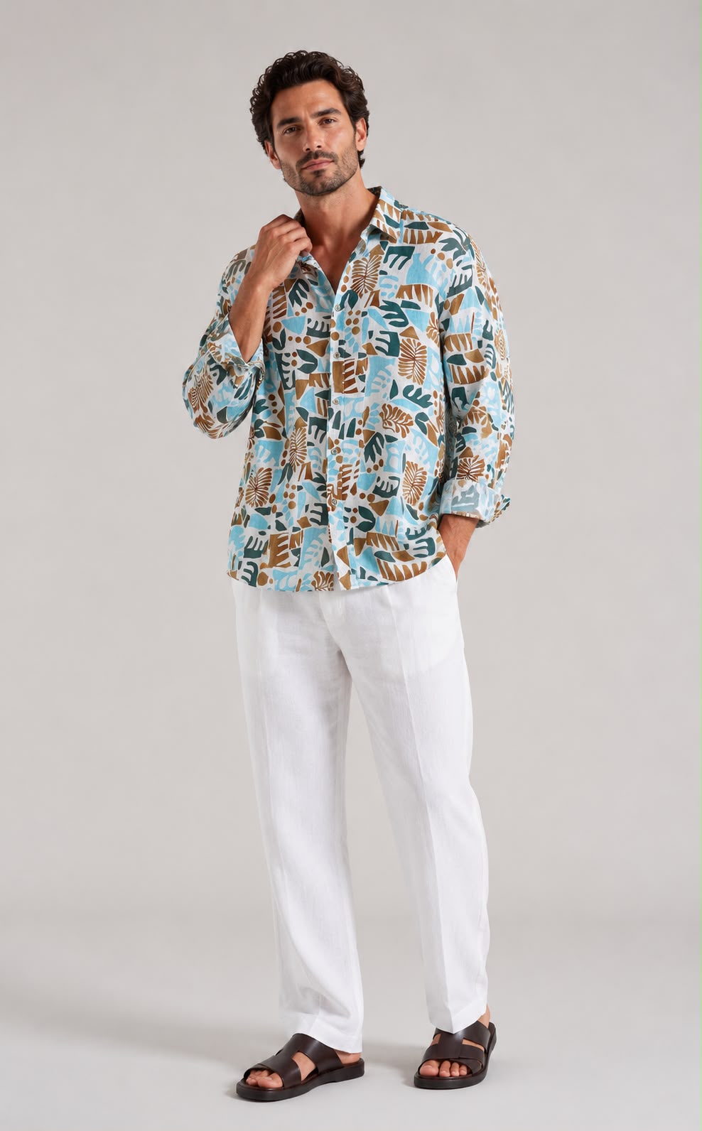 Camicia manica lunga con stampa