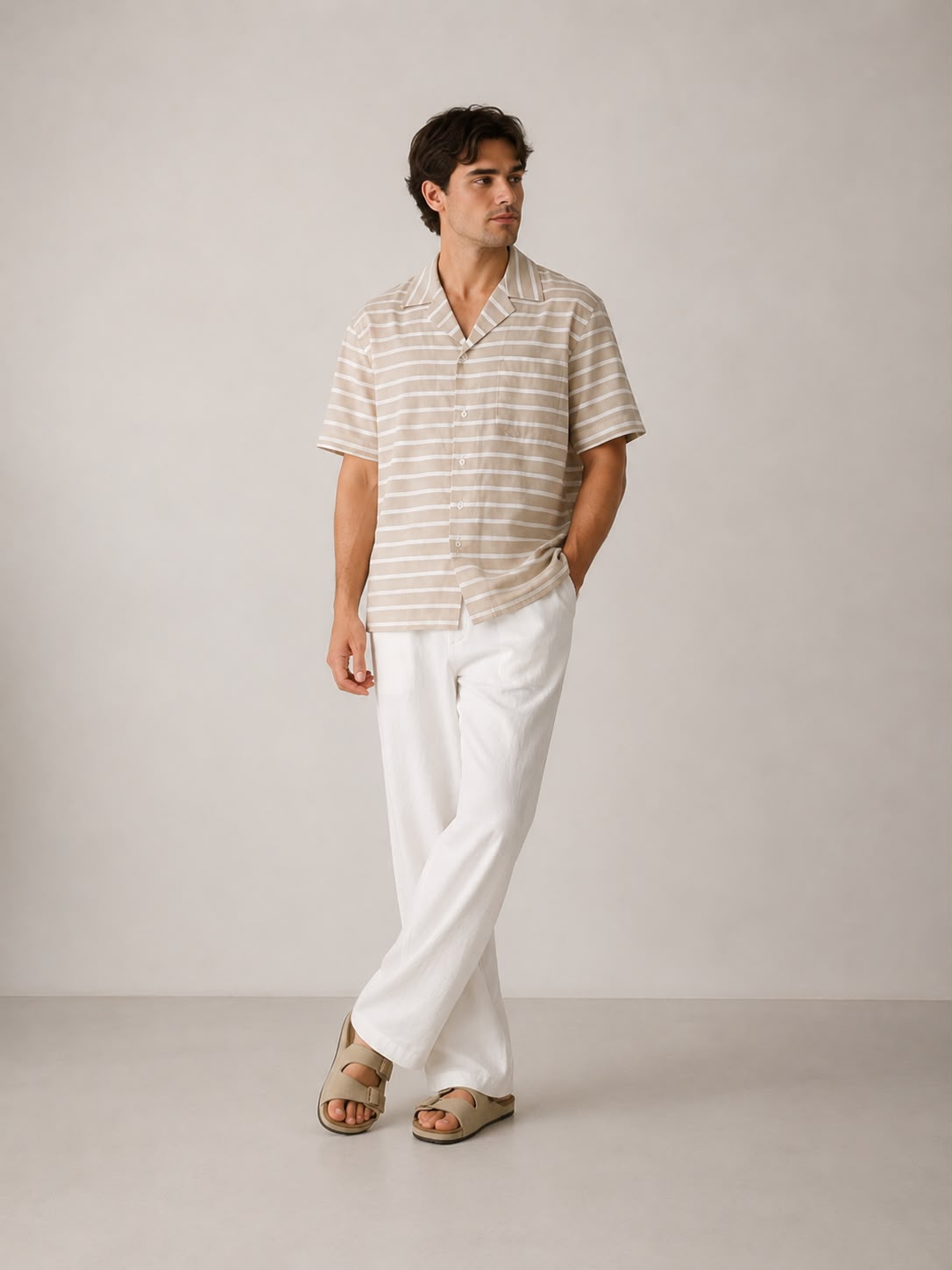 Camicia mezza manica Rigata