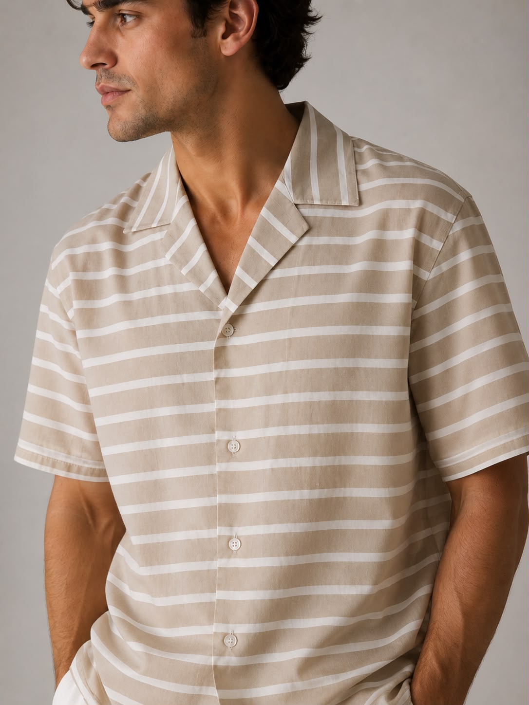 Camicia mezza manica Rigata