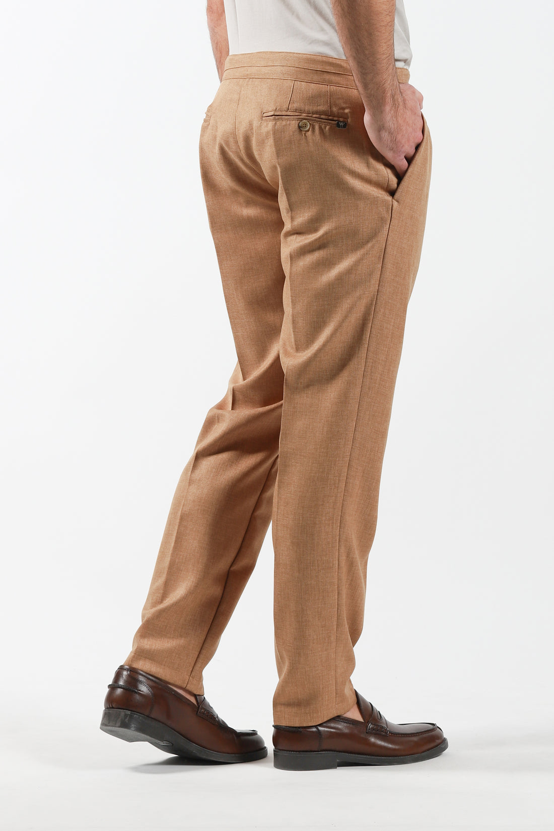 Trousers with lace in linen effect fabric - Tegola