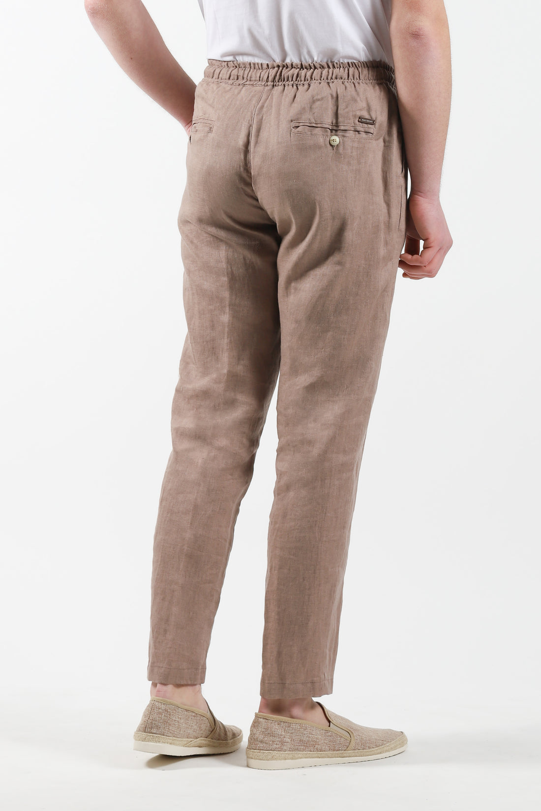 Linen pant with drawstring - Beige