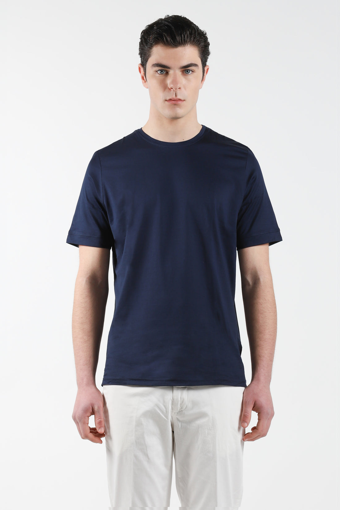 T-Shirt giro collo Filo di Scozia - Blue